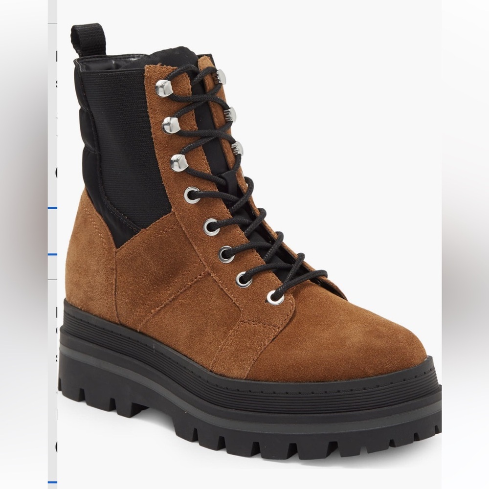 Marc Fisher Brown and Black Combat Boots